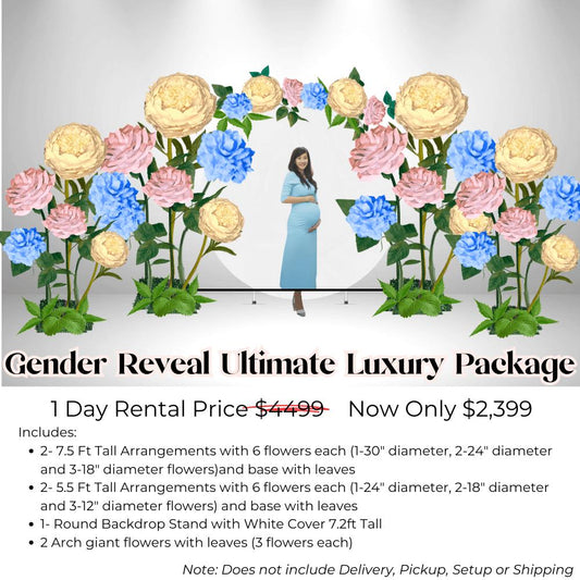 Gender Reveal Party Rentals-Giant Flower Backdrop - amazinggiantflowers