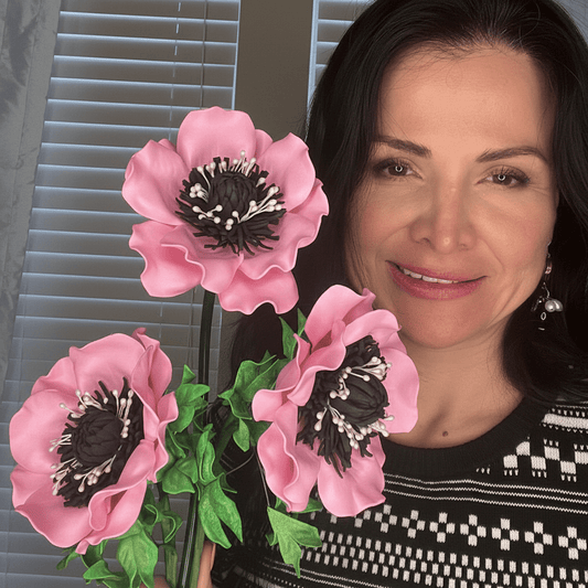 Pink Anemone Handheld Kit - Bloom & Shape (3 Flowers) - amazinggiantflowers