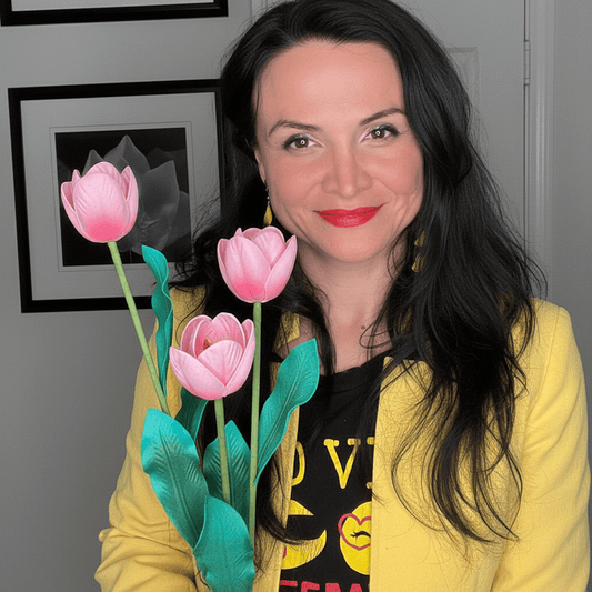 Pink Tulip Handheld Kit - Bloom & Shape (3 Flowers) - amazinggiantflowers