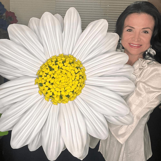 Stars and Stripes Giant Flower Backdrop – Featuring Red Gerberas, White Daisies, and Blue Poppies