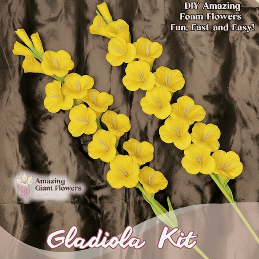 Yellows Gladiola Handheld Kit - Bloom & Shape (3 Flowers) - amazinggiantflowers