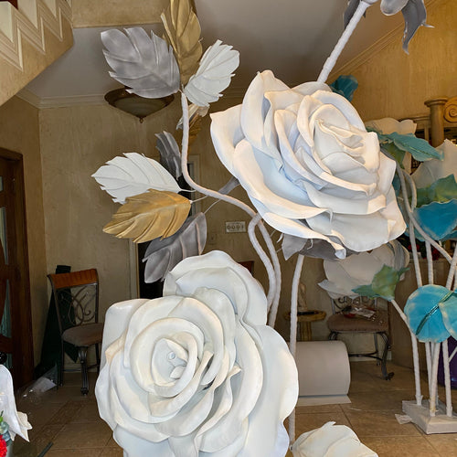 Church Stage Decor Ideas: Giant White Rose Arrangement