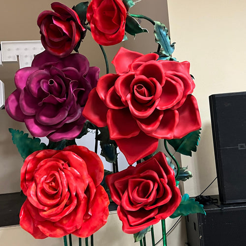Corporate Event Decor Ideas: Fuschia Red Rose Arrangement
