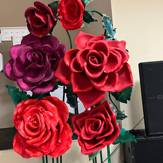 Corporate Event Decor Ideas: Fuschia Red Rose Arrangement