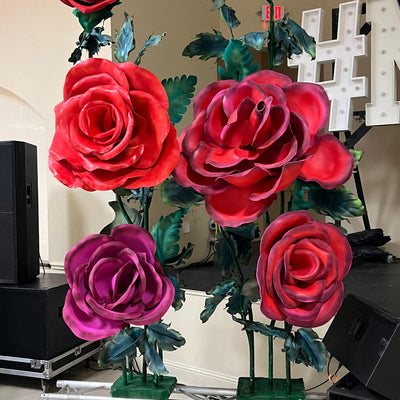Corporate Event Decor Ideas: Fuschia Red Rose Arrangement