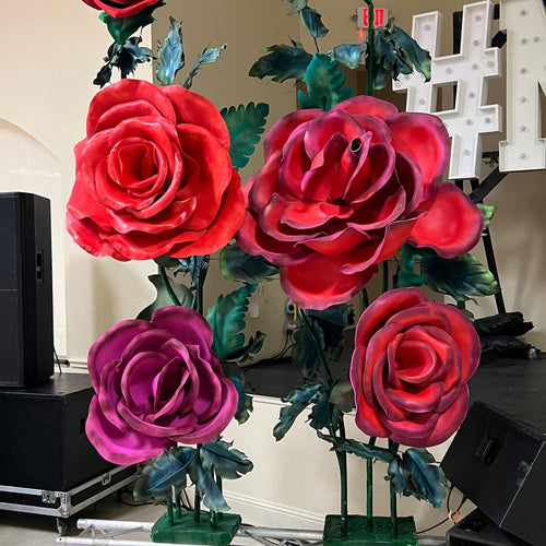 Corporate Event Decor Ideas: Fuschia Red Rose Arrangement
