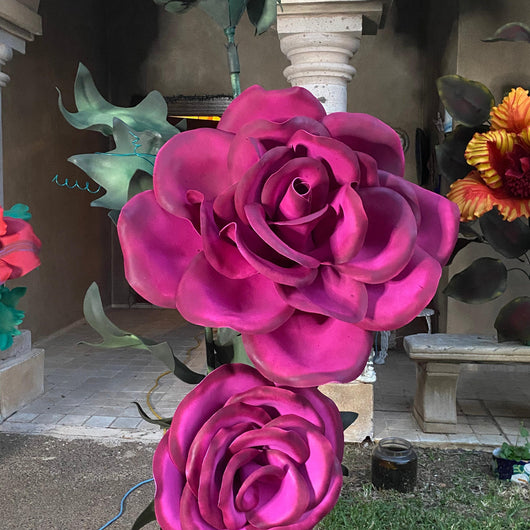 Corporate Event Decor Ideas: Fuschia Red Rose Arrangement