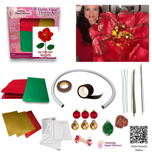 DIY Christmas Decor-DIY Giant Christmas Magnolia Flower Kit