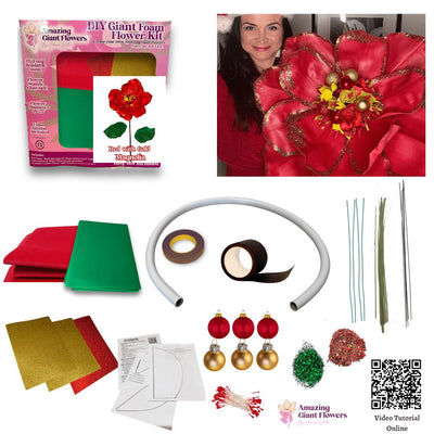 DIY Christmas Decor-DIY Giant Christmas Magnolia Flower Kit