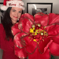 DIY Christmas Decor-DIY Giant Christmas Magnolia Flower Kit