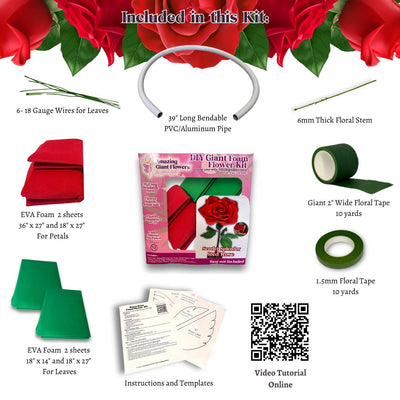 DIY Flower Kit – Giant Rose Waterproof Foam, Easy Assembly, Stunning Results
