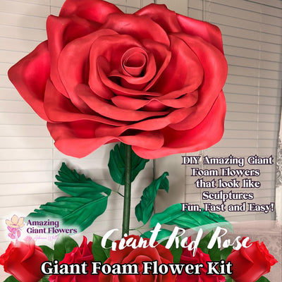 DIY Flower Kit – Giant Rose Waterproof Foam, Easy Assembly, Stunning Results