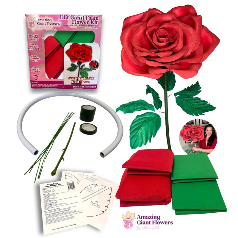 DIY Flower Kit – Giant Rose Waterproof Foam, Easy Assembly, Stunning Results
