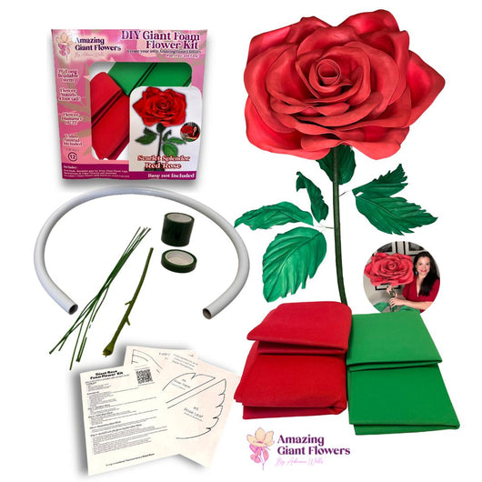 DIY Flower Kit – Giant Rose Waterproof Foam, Easy Assembly, Stunning Results