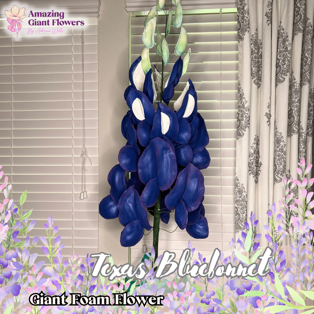 Giant Standing Bluebonnet | Captivating Floral Statement for Events and Decor" Nature Home with Artificial Bluebonnet Flowers