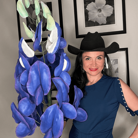 Giant Standing Bluebonnet | Captivating Floral Statement for Events and Decor" Nature Home with Artificial Bluebonnet Flowers