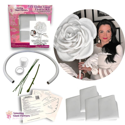 Wedding White Rose-DIY Flower Kit-Wedding White Centerpiece