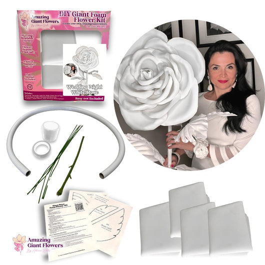 Wedding White Rose-DIY Flower Kit-Wedding White Centerpiece