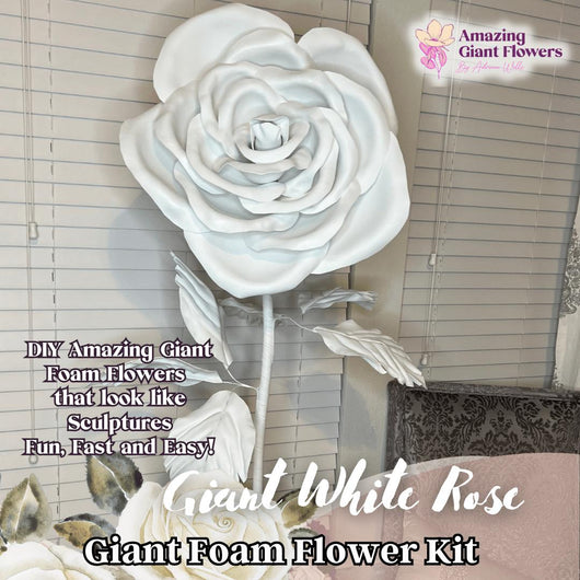 Wedding White Rose-DIY Flower Kit-Wedding White Centerpiece