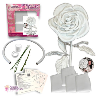 Wedding White Rose-DIY Flower Kit-Wedding White Centerpiece