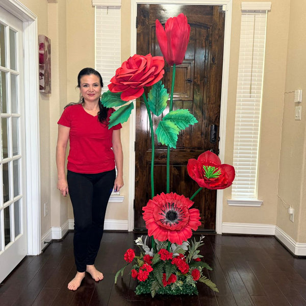 Aesthetic Flower Arrangement - All Reds - amazinggiantflowers