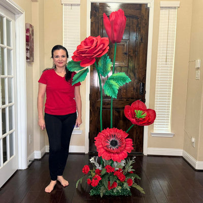 Aesthetic Flower Arrangement - All Reds - amazinggiantflowers