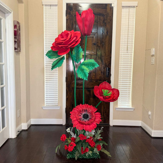 Aesthetic Flower Arrangement - All Reds - amazinggiantflowers