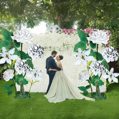 Wedding Flower Rentals-All-White Elegance Set - amazinggiantflowers-Wedding Flower Rentals