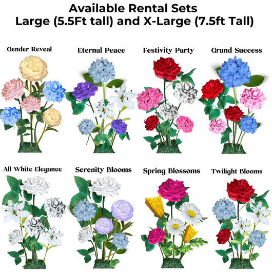 Wedding Flower Rentals-All-White Elegance Set - amazinggiantflowers-Wedding Flower Rentals