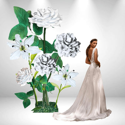 Wedding Flower Rentals-All-White Elegance Set - amazinggiantflowers-Wedding Flower Rentals