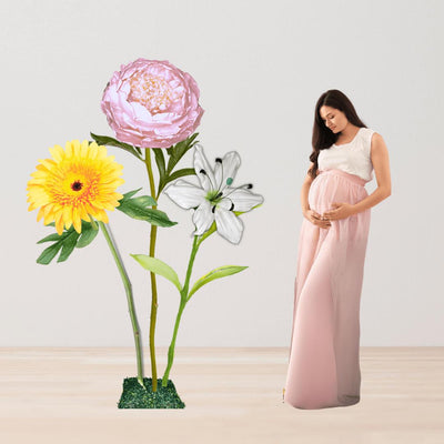Baby’s First Light Giant Flowers – Featuring Pink Peonies, White Lilies, and Soft Yellow Gerberas