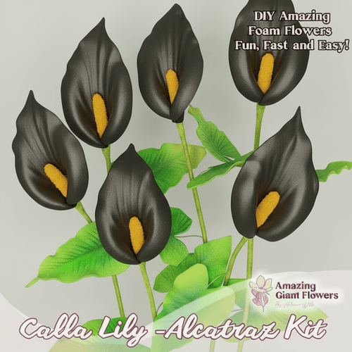 Black Calla Lily Handheld Kit - Bloom & Shape (5 Flowers)