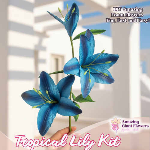 Blue Tropical Lily Handheld Kit - Bloom & Shape (3 Flowers)
