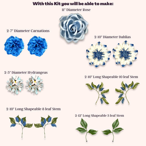 Blues and Whites DIY  Foam Wall Flower Kit