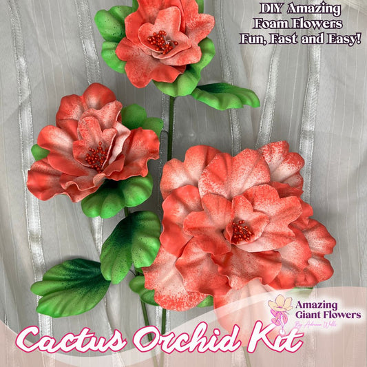 Blush/Coral Cactus Orchid Handheld Kit - Bloom & Shape (3 Flowers) - amazinggiantflowers