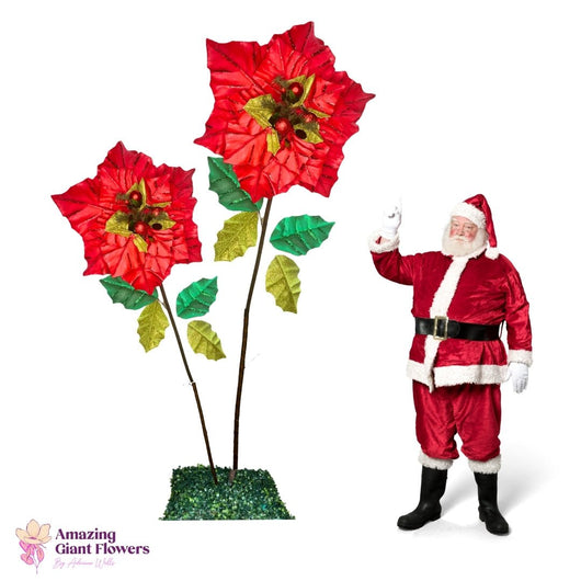 Christmas Decor-Giant Poinsettia Flowers Display