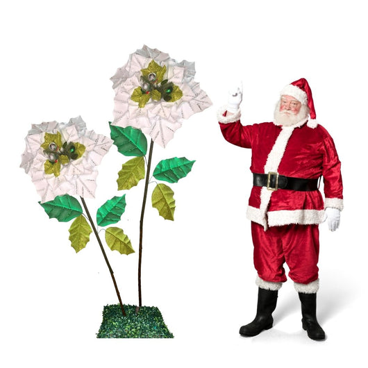Christmas Decor-Giant Poinsettia Flowers Display