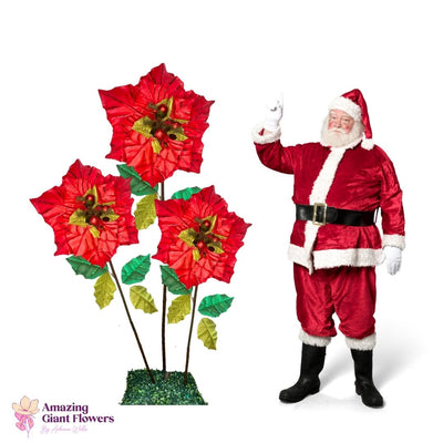 Christmas Decor-Giant Poinsettia Flowers Display