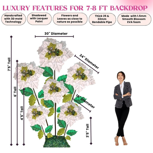 Christmas Decor-Giant Poinsettia Flowers Display