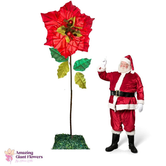 Christmas Decor-Giant Poinsettia Flowers Display