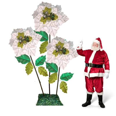 Christmas Decor-Giant Poinsettia Flowers Display