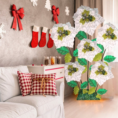 Christmas Decor-Giant Poinsettia Flowers Display