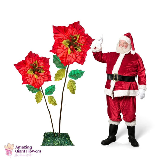 Christmas Decor-Giant Poinsettia Flowers Display