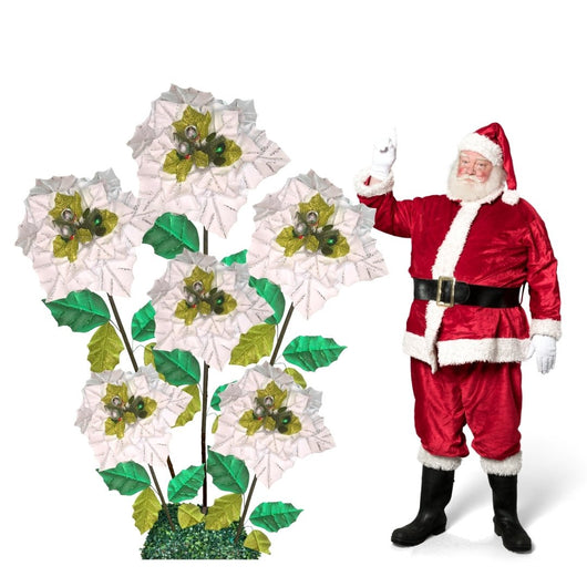 Christmas Decor-Giant Poinsettia Flowers Display