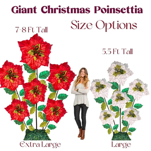 Christmas Decor-Giant Poinsettia Flowers Display