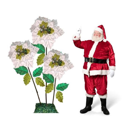 Christmas Decor-Giant Poinsettia Flowers Display