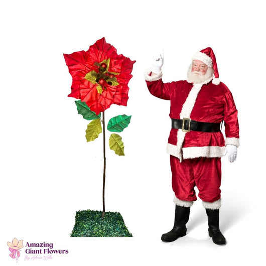 Christmas Decor-Giant Poinsettia Flowers Display