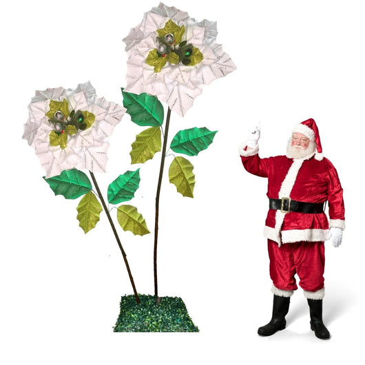 Christmas Decor-Giant Poinsettia Flowers Display