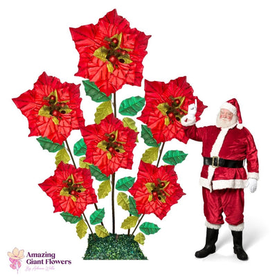 Christmas Decor-Giant Poinsettia Flowers Display