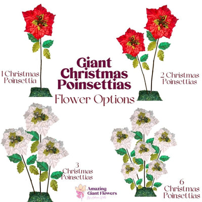 Christmas Decor-Giant Poinsettia Flowers Display